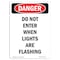 Signmission OSHA Sign, 24" H, 18" W, Rigid Plastic, Portrait Do Not Enter When Lights Are Flashing, Portrait OS-DS-P-1824-V-1140 - alternate 1